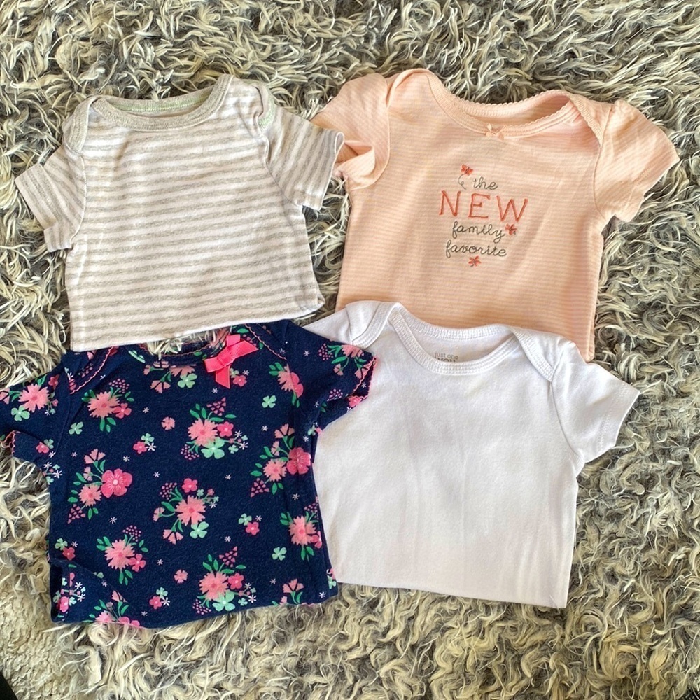 Baby Girl Short Sleeve Onesie Bundle Size 3-6 months